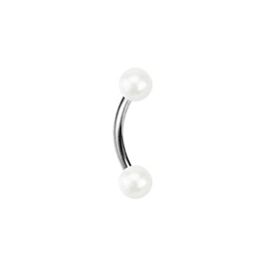 Curved barbell with pearl balls