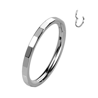 Elegant faceted ring in titanium