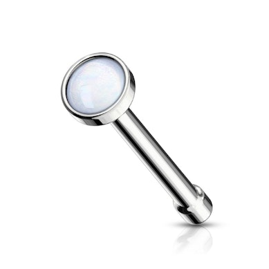 Nose stud with light reflecting bead