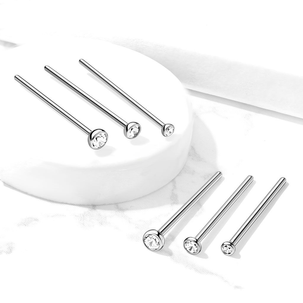 Titanium fishtail nose stud to cut to your desired length