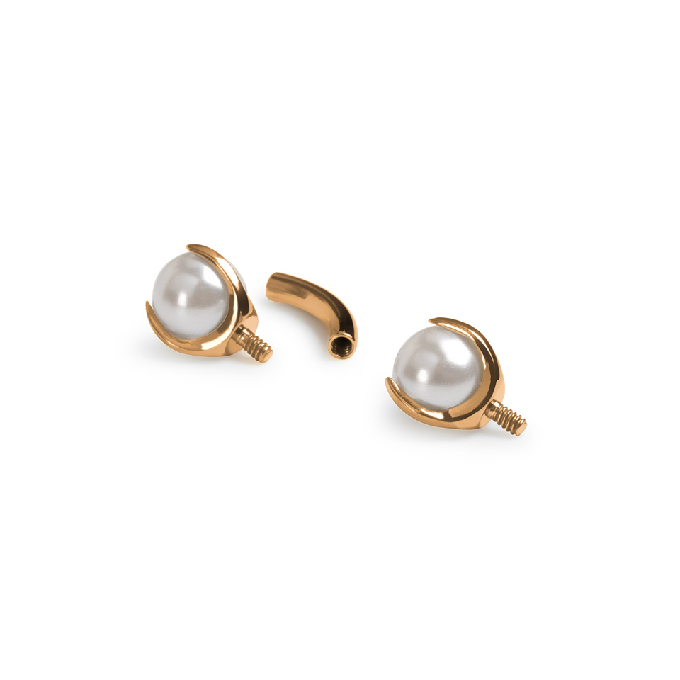 Titano lenktas barbell su perlais