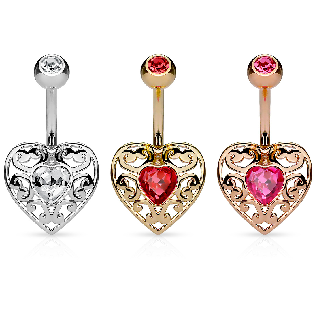 Auskaras į bambą su širdies formos kristalu