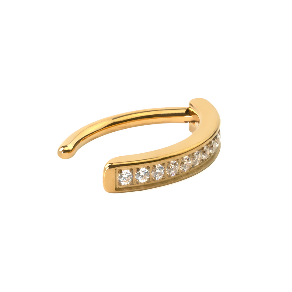 Bambos auskaras su akmenėliais ir užsegimo mechanizmu