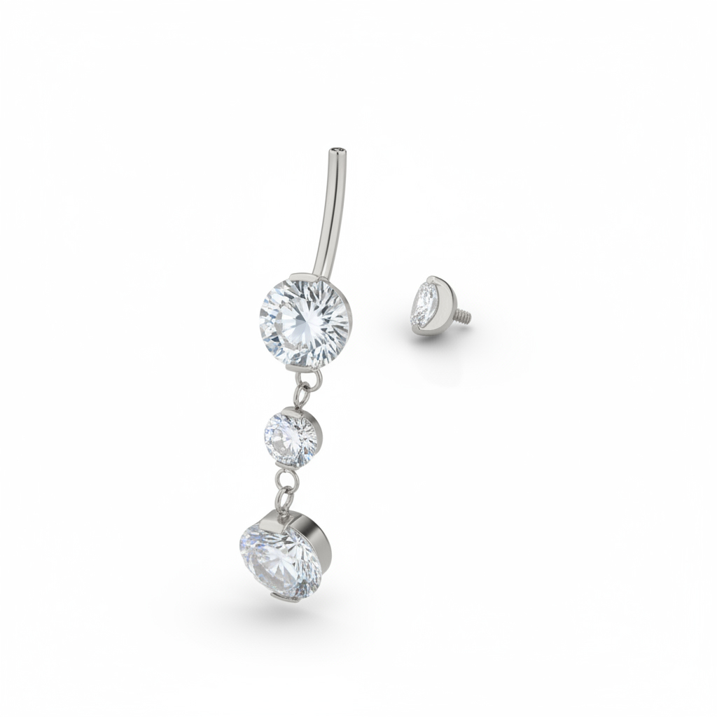 Titano bambos žiedas su pakabuku