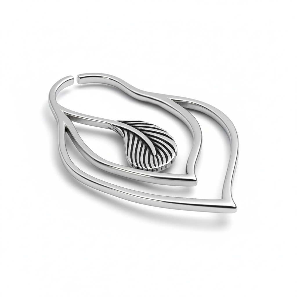 Tunelio žiedas su plunksna