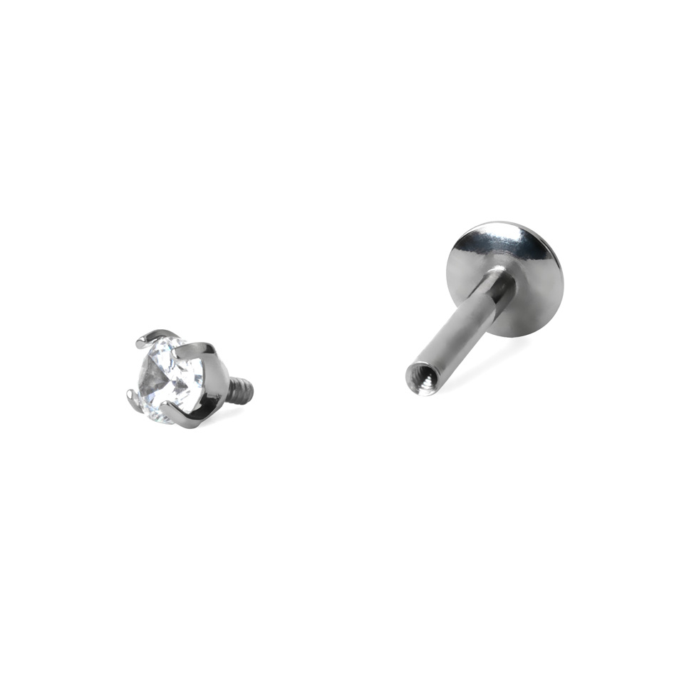 Labret auskaras iš titano su įvairių formų akmenėliais