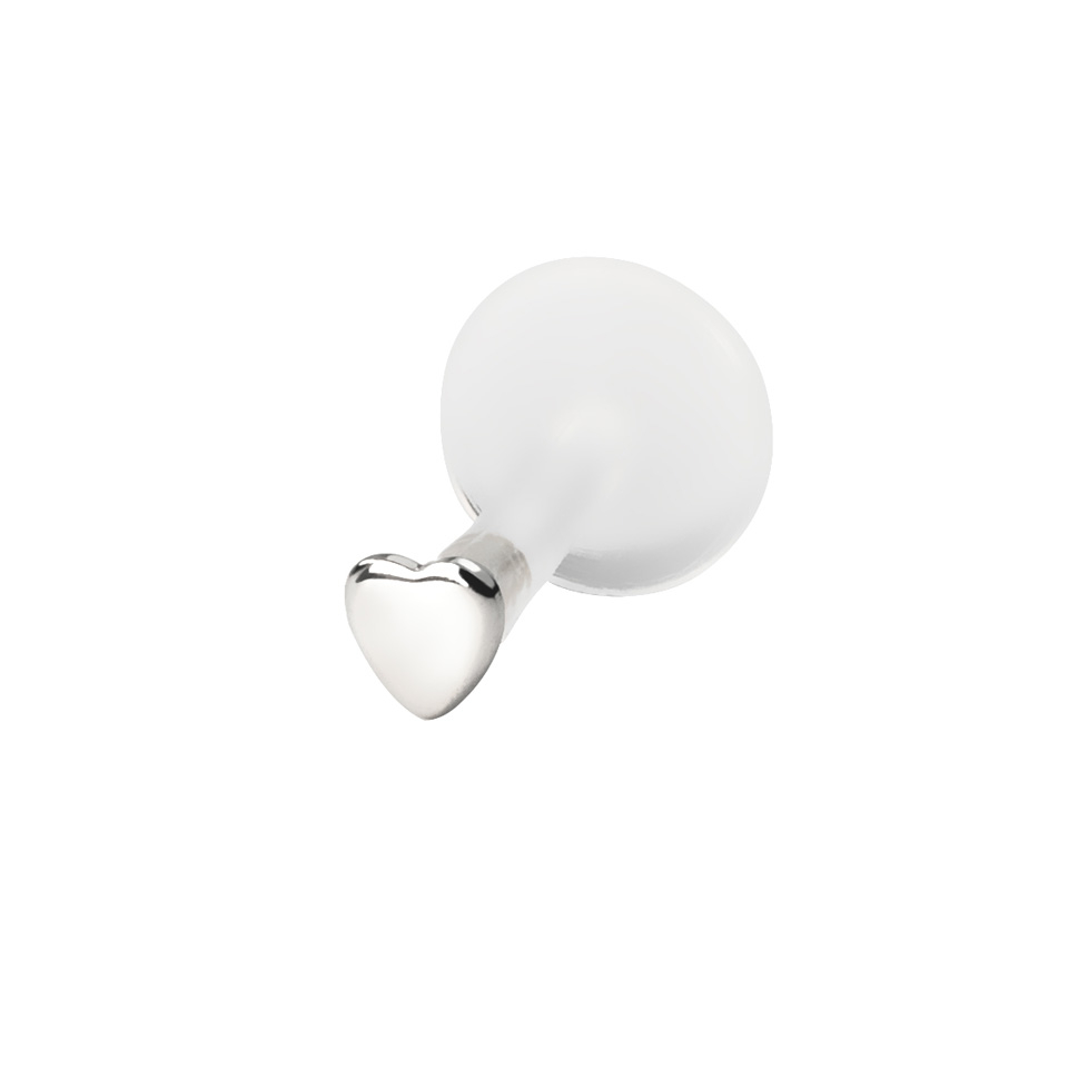 Labret auskaras su 14k auksine širdele-14k Baltasis auksas / PTFE