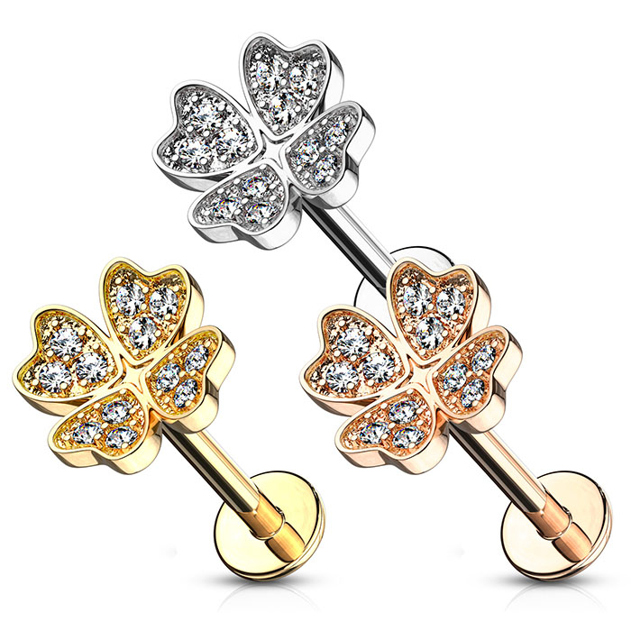 Labret auskaras su dobilu ir vidiniu sriegiu