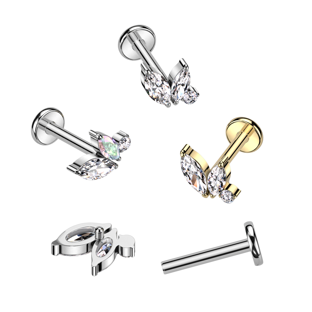 Subtilus labret auskaras iš titano su vidiniu sriegiu