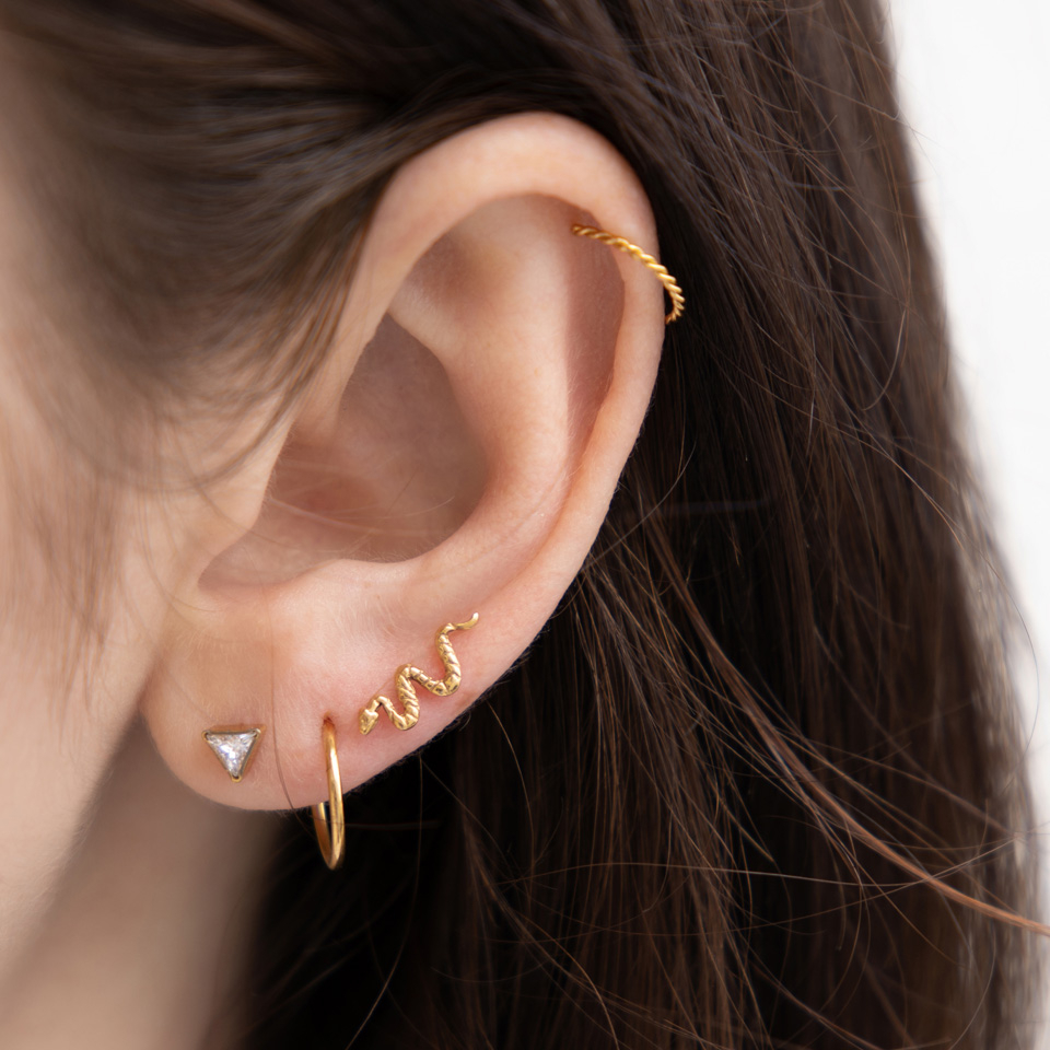 Įstumiamas labret iš titano su gyvate