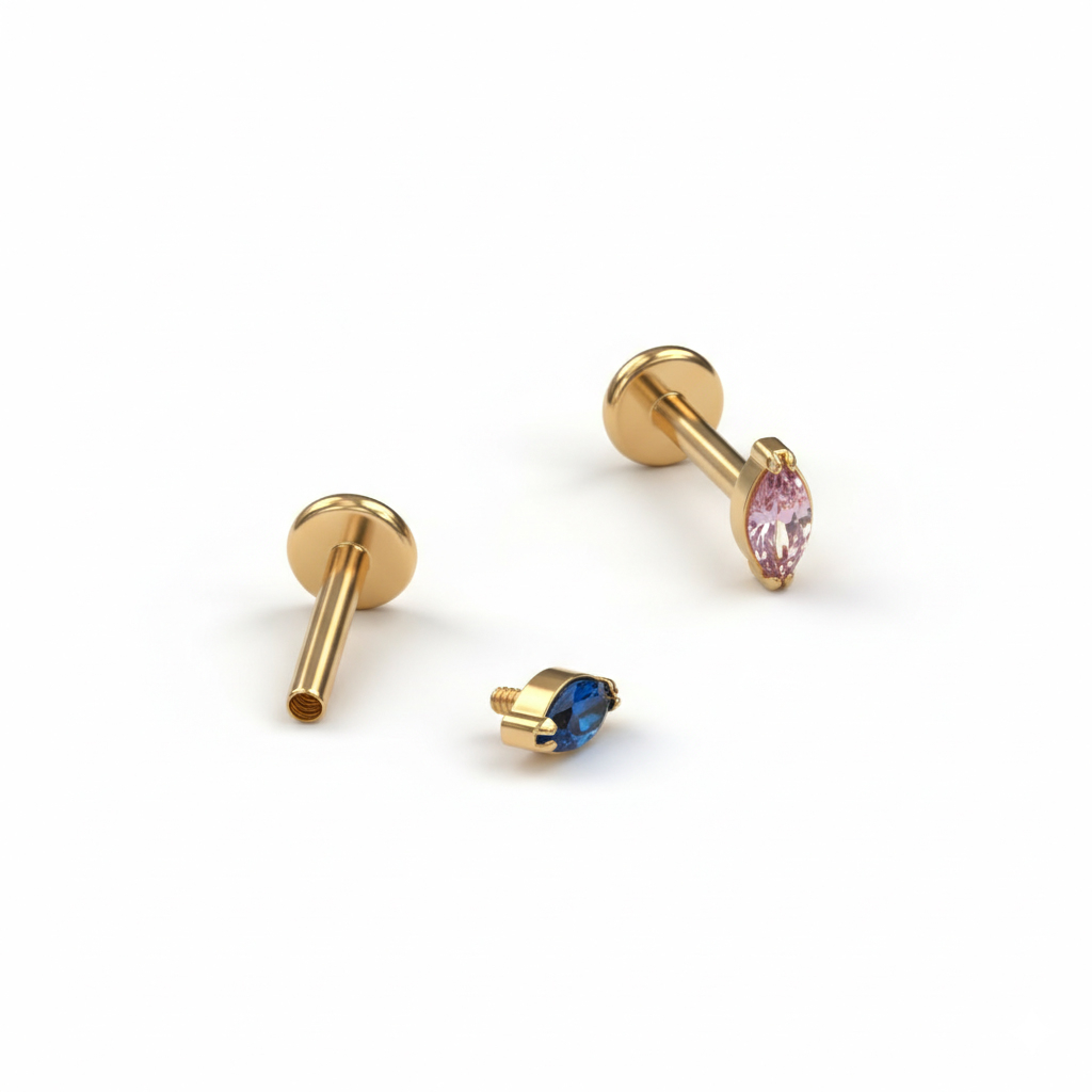 Titano labret su pasirinktos spalvos akute