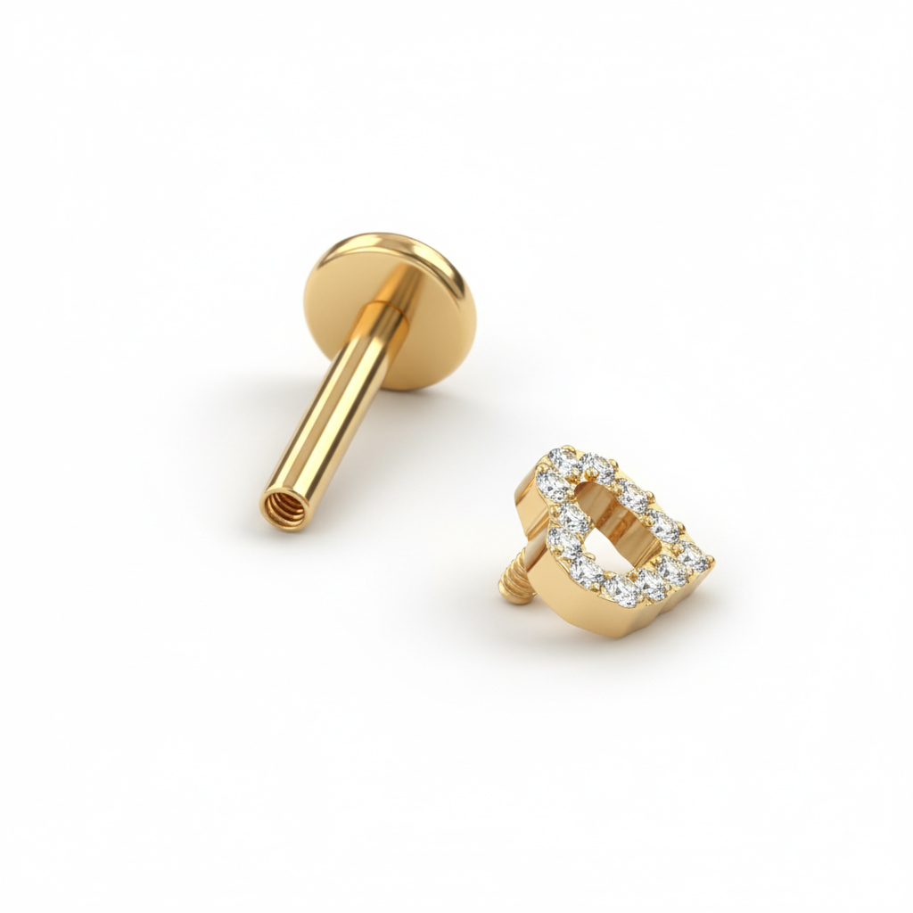 Titano labret su akmenukais papuošta širdele