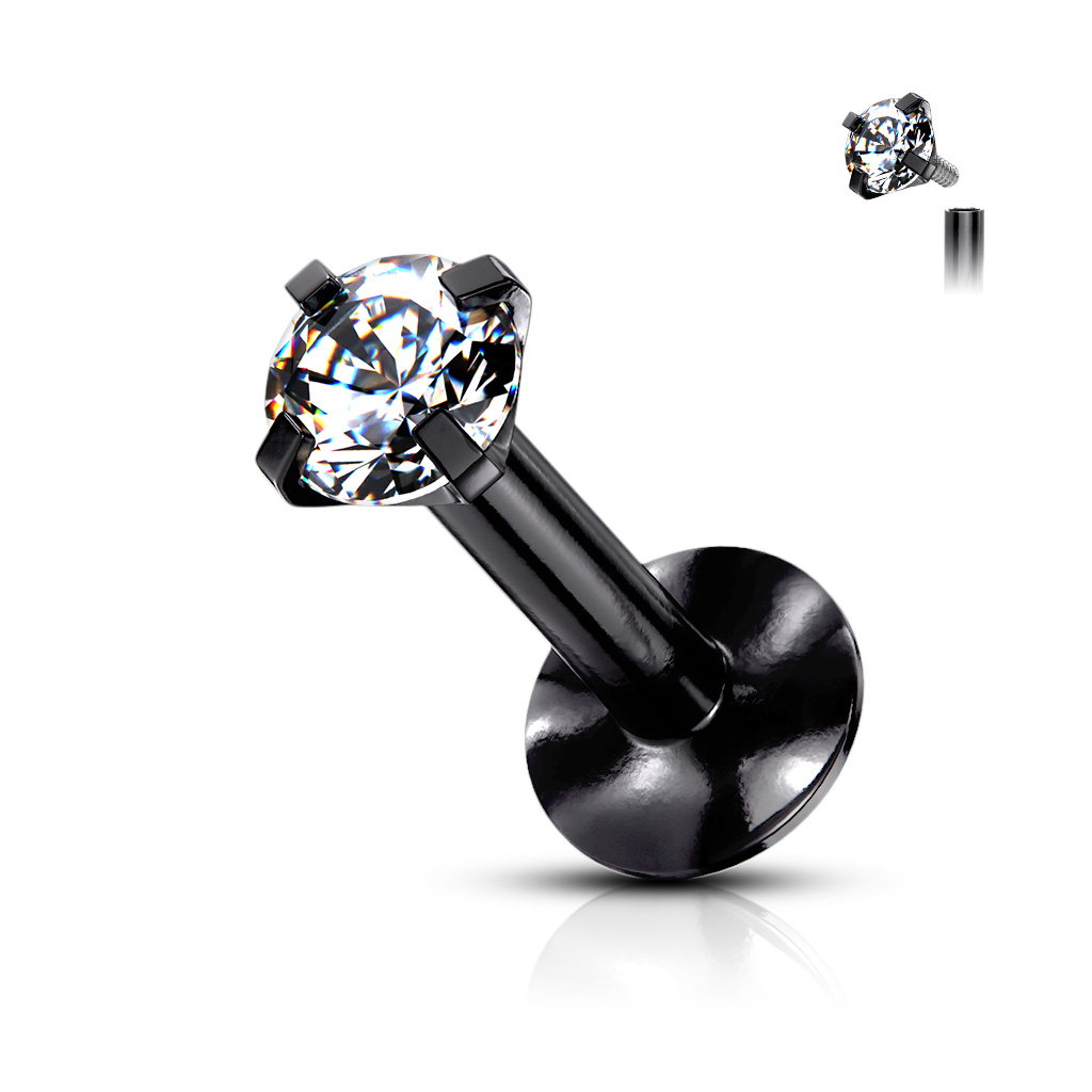 Labret auskaras su mažu kristalu