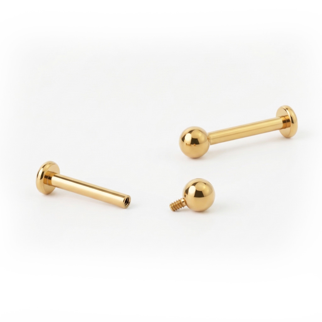 Skirtingų spalvų titano labret auskaras su vidiniu sriegiu