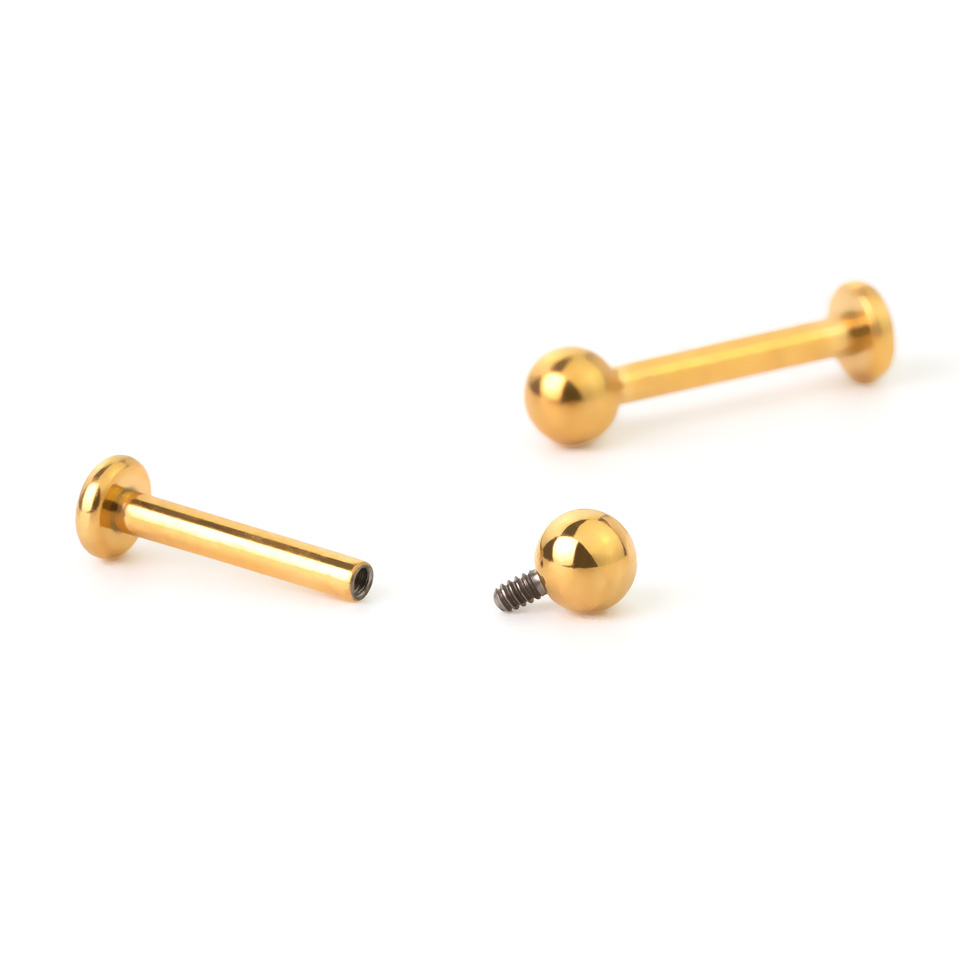 Skirtingų spalvų titano labret auskaras su vidiniu sriegiu