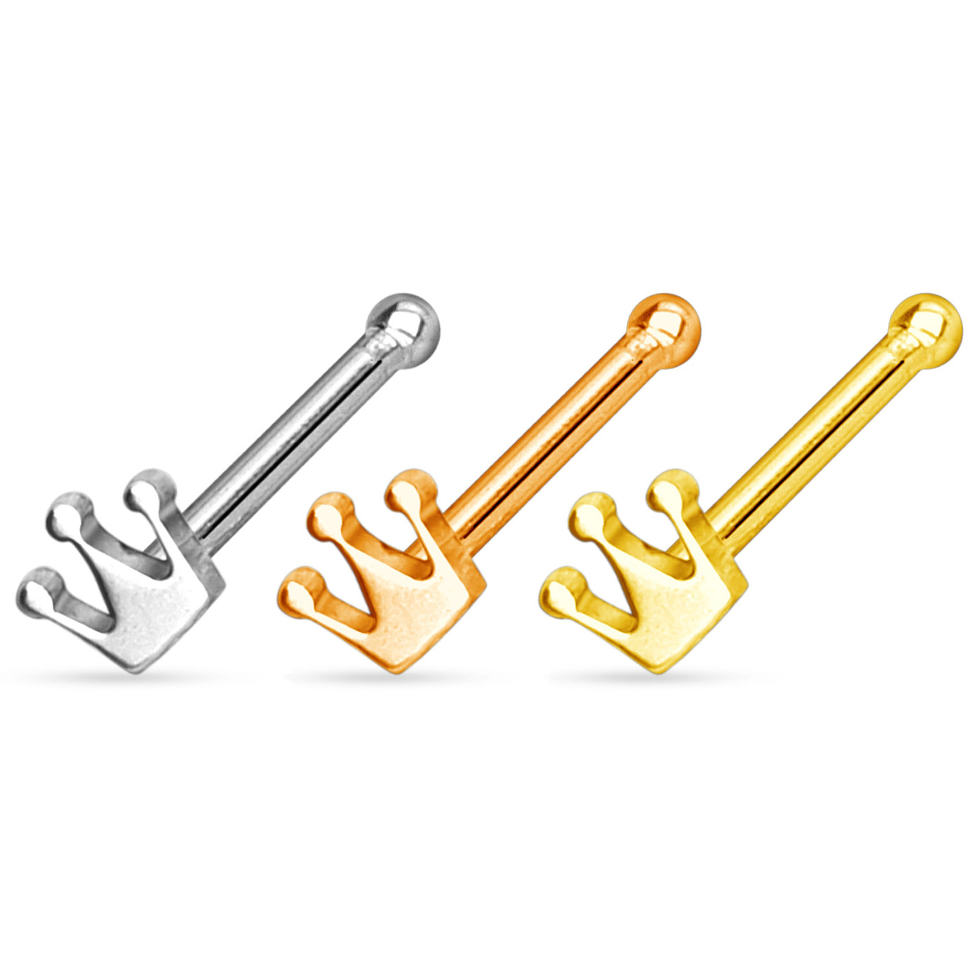 Auskaras į nosį su karūna