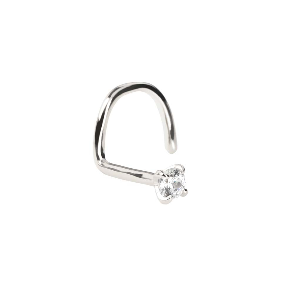 Auskaras į nosį iš 14k aukso ir kristalu