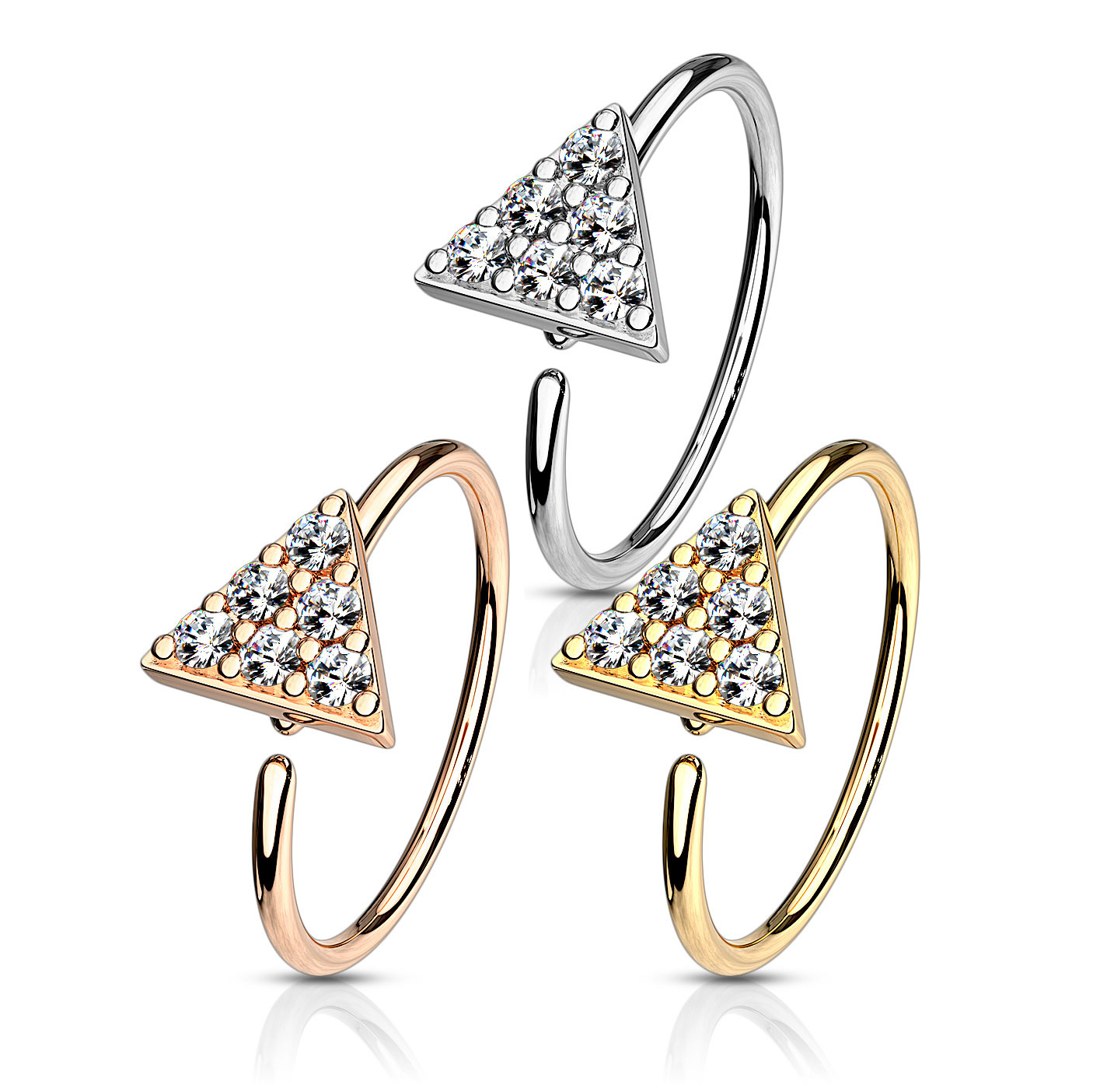 Auskaras be užsegimo su trikampiu