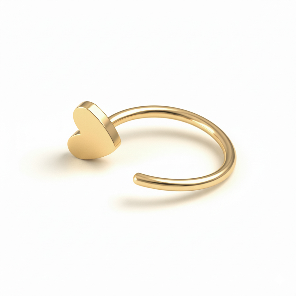 Širdies formos titano atviras žiedas