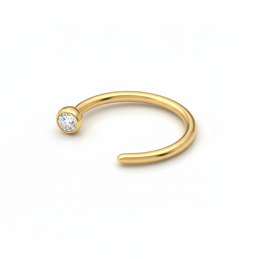 Atviras titano žiedas su akute