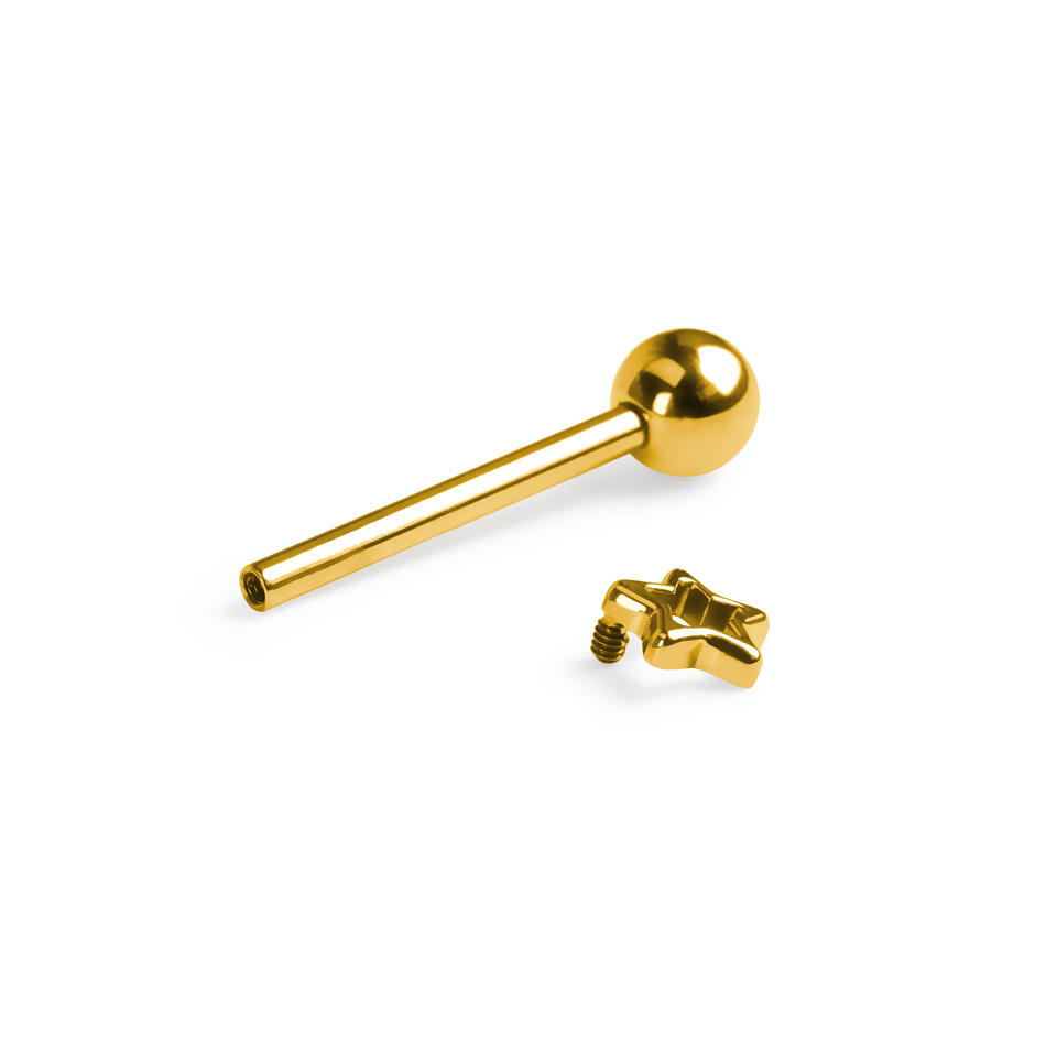 Titano barbell į liežuvį su žvaigždute