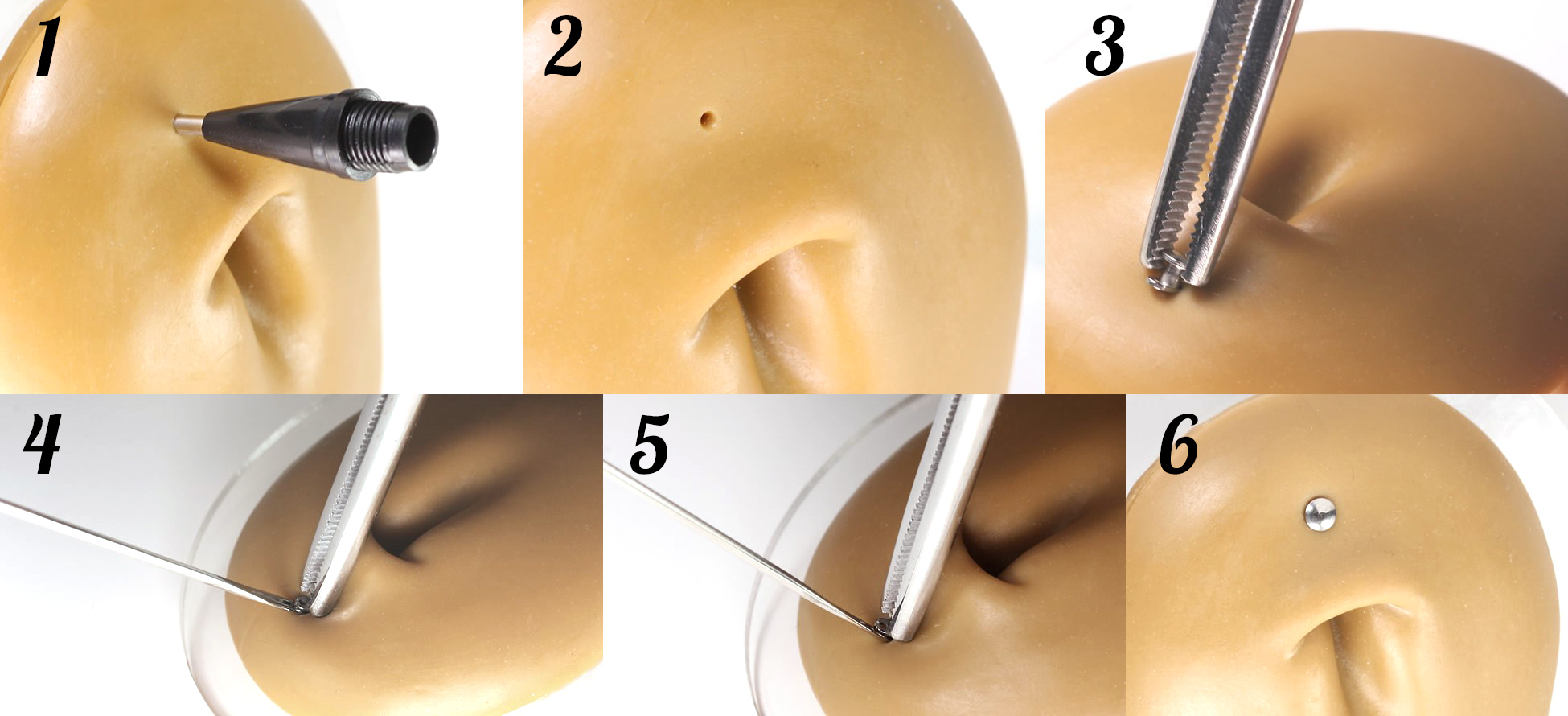 Įrankis giluminiams auskarams verti