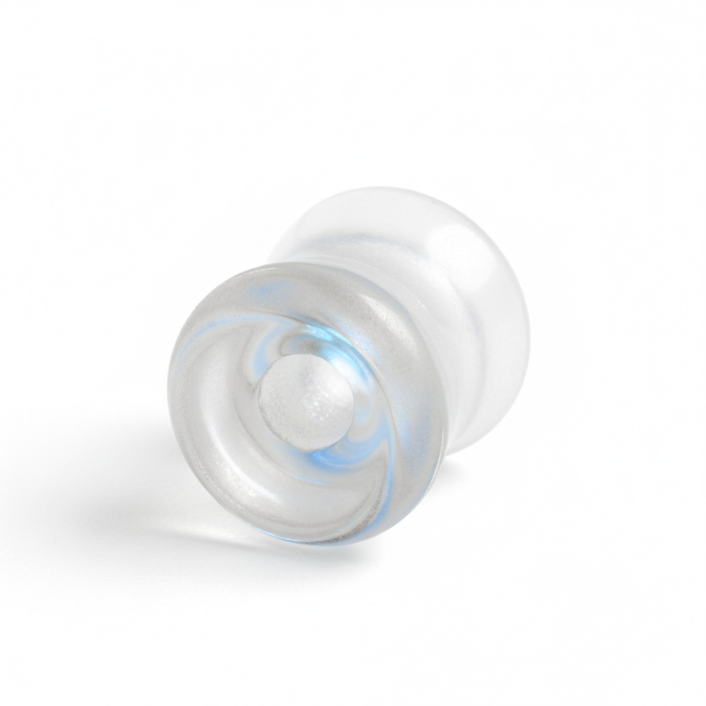 Stiklinis dvigubai platėjantis tunelis su poliarinės pašvaistės efektu