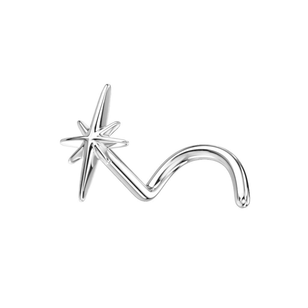 Auskaras į nosį iš 14k aukso su šiaurine žvaigžde