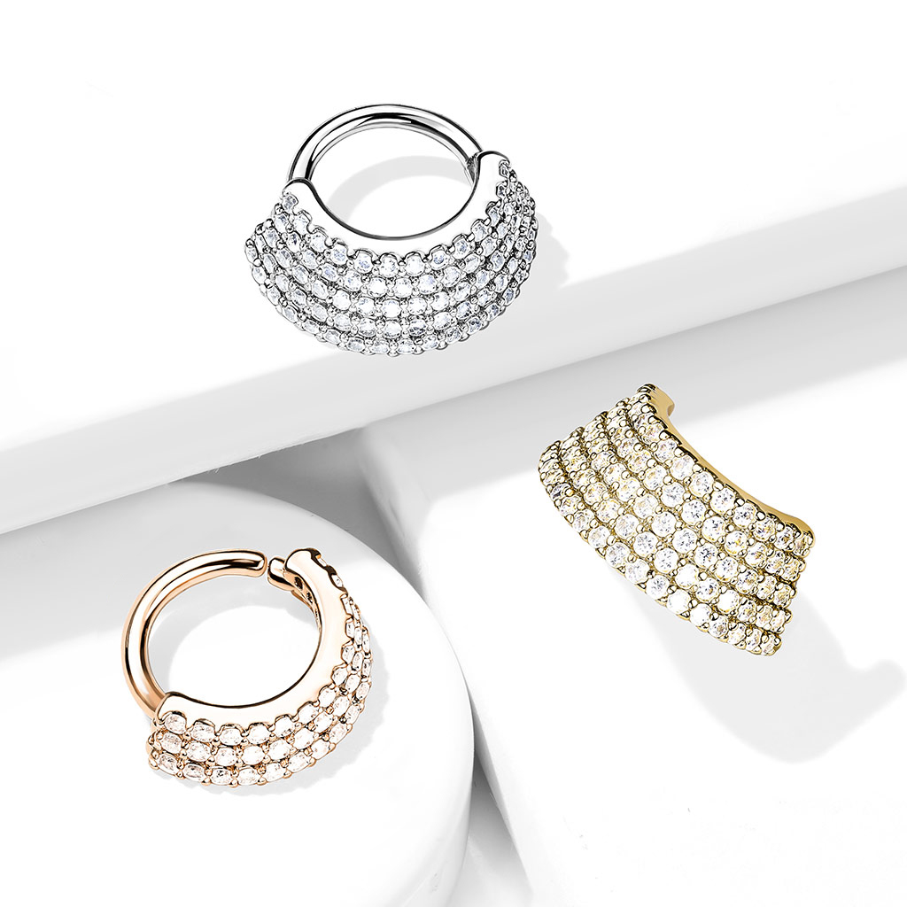 Layered ring with gemstones